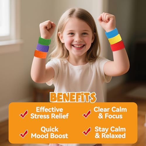 Flexible silicone texture on sensory bracelet surface