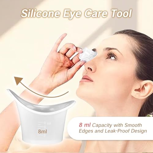 Close up of the 8 milliliter silicone eyewash cup highlighting the smooth leak-proof edges.