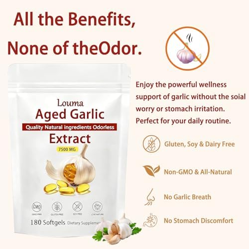 Gengyve Louma 15 to 1 ultra concentrated garlic extract softgels close up