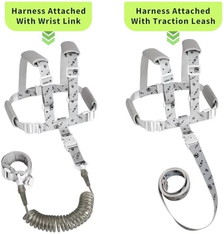 Close up of adjustable safety buckle on toddler leash harness