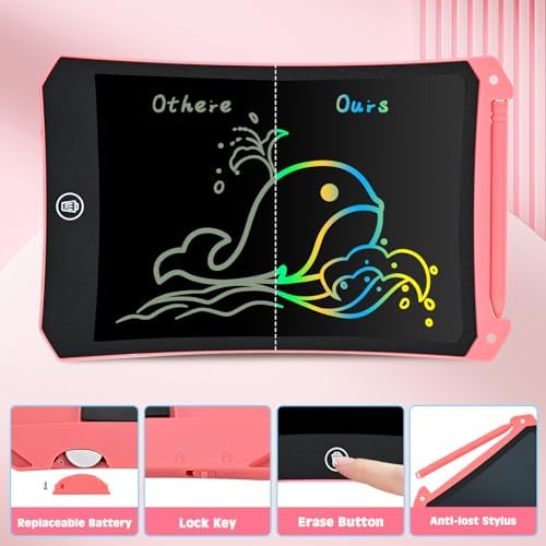 Close up of Cimetech writing tablet erase button and lock switch