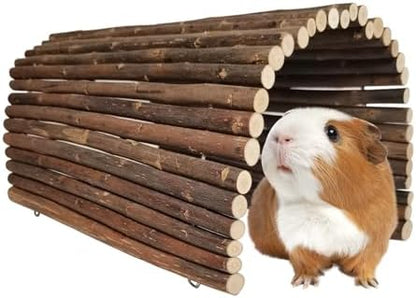 Guinea Pig Hideout Rabbit Hide Rat Cage Accessories Extra Large Wooden Tunnel Hut Hideaway for Pig Hideout Tortoise Hedgehog Ferret and Chinchilla - Image 2