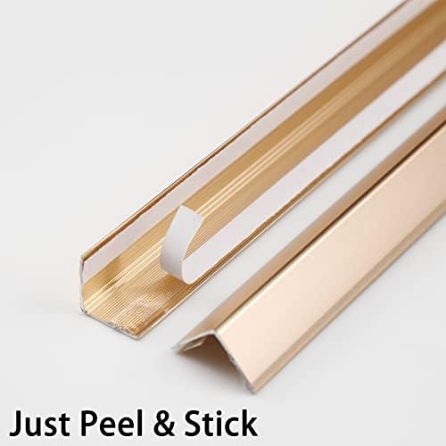 Close up of Trimold metal corner protector L molding