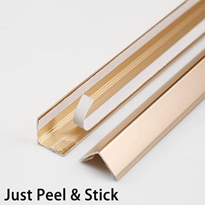 Close up of Trimold metal corner protector L molding