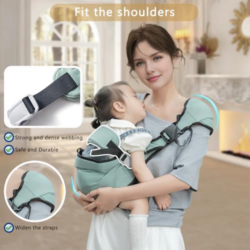 Funito portable lightweight infant holder showing adjustable safety buckle straps.