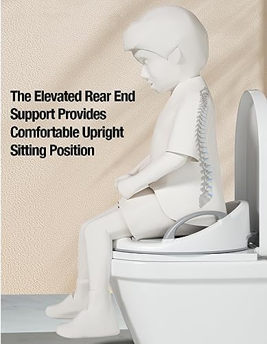 PandaEar durable plastic potty seat showing compatibility with round and oval toilets