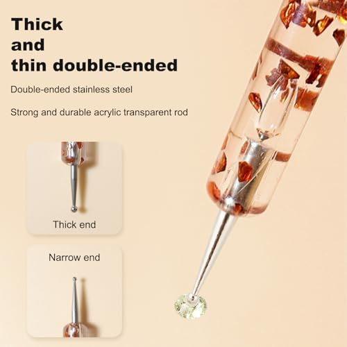 Close up of double ended nail art stylus tips