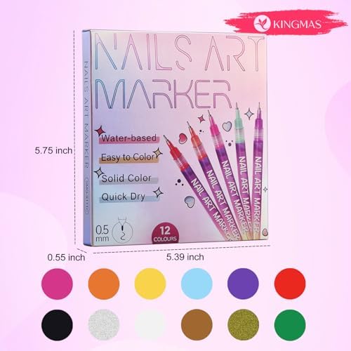 Detailed view of the 0.5mm precision tip on Kingmas nail pens