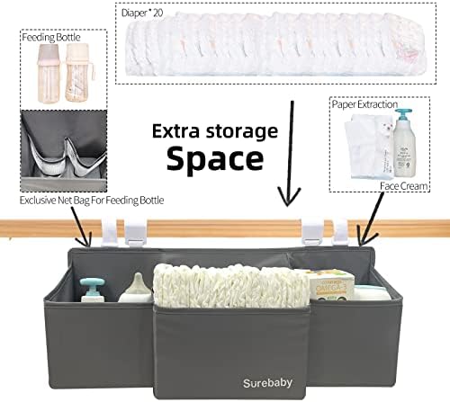 Surebaby nursery diaper stacker showing interior compartments