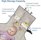 Outtip baby changing mat showing built-in storage pockets and compartments