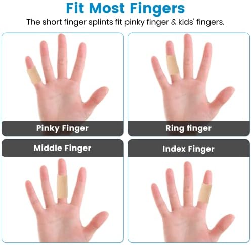 A pack of ten one size beige finger cots displayed neatly on a white surface highlighting the complete set count.