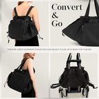 Biivoya Everyday Bag Tote displayed fully open in a 180-degree lay-flat configuration revealing interior compartments.