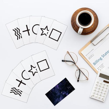 Two packs of 25 unmarked Zener cards for ESP testing