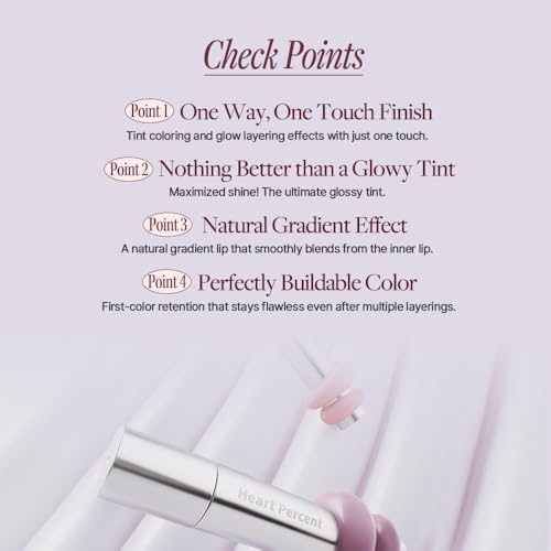 Heart Percent Dote On Mood One Way Glowy Tint, Glass-like High Shine Glossy Finish w/Long-Lasting Luminous Color Lip Stain for Glowy Look, #11.Dawn Mauve - Image 3