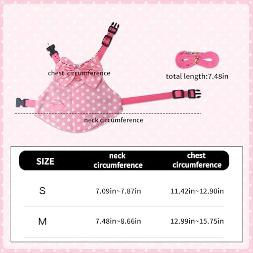 Habbiful small pet supplies pink wave point harness vest top view