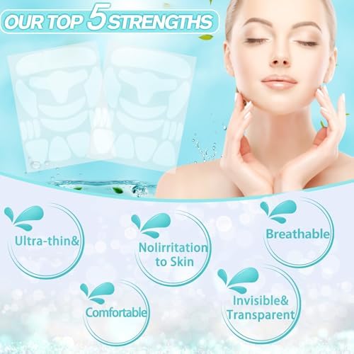 LadPemo overnight face tape for wrinkles showing application on neck lines and crow's feet.