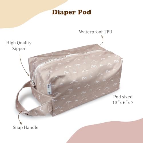 Mama Koala diaper pods showing top zipper and carry handle