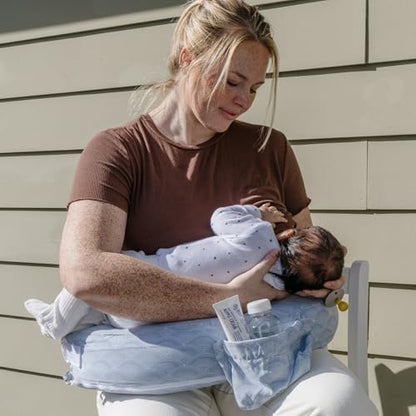 Side profile of My Brest Friend nursing pillow showing lumbar back support