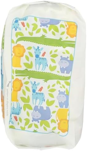 Side angle view of the twenty three count premium diaper pack displaying baby weight recommendations