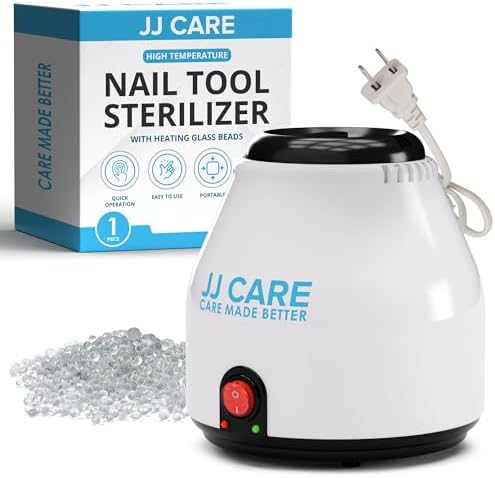 JJ Care Nail Tool Sterilizer front view showing glass beads