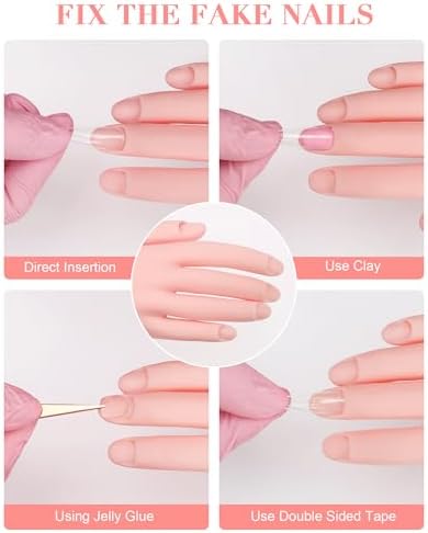 Side profile of Difenni soft touch nail practice hand for manicure beginners