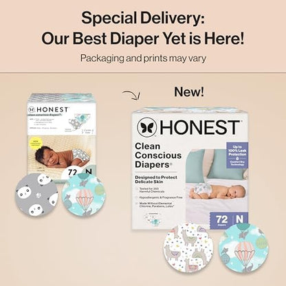 The Honest Company clean conscious newborn diapers alpaca print design