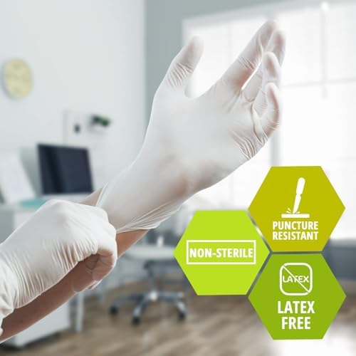 Close up of 5 mil thick disposable latex gloves showing texture