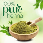 Back label of Godrej Nupur 100 percent natural mehendi highlighting the nine herbal ingredients.