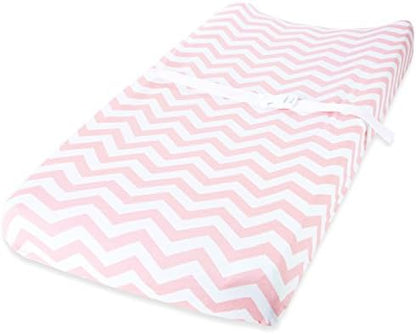 Cuddly Cubs jersey cotton changing table sheets in pink bow design