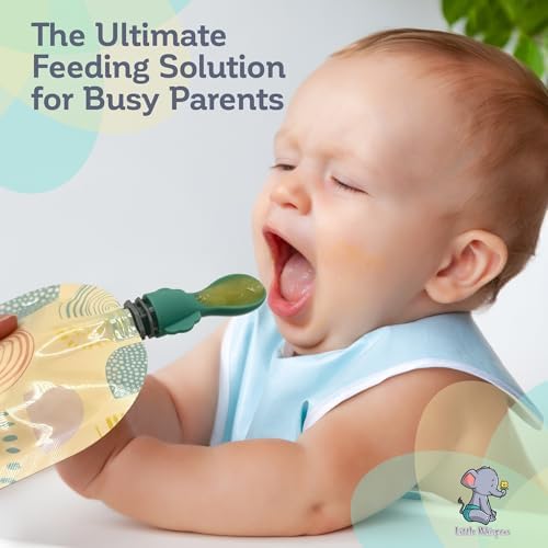 Little Whispers portable baby food dispensing spoons packed securely inside the hygienic clear travel storage case