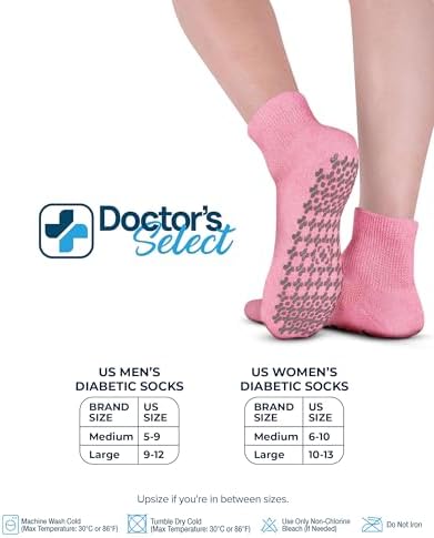 Four pair pack of Doctor's Select 1/4 length diabetic socks in multiple colors