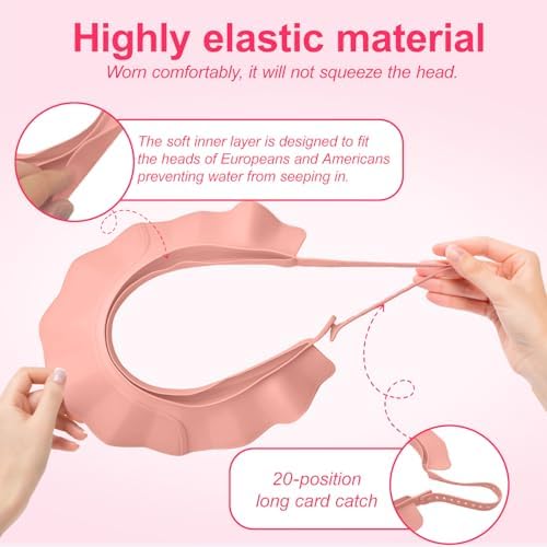 Close up view of the secure adjustable buckle mechanism on baby shower cap.