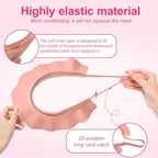 Close up view of the secure adjustable buckle mechanism on baby shower cap.