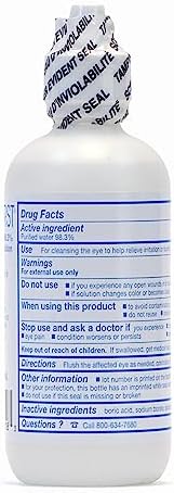 Squeezable isotonic eye irrigation bottle for first aid emergency use
