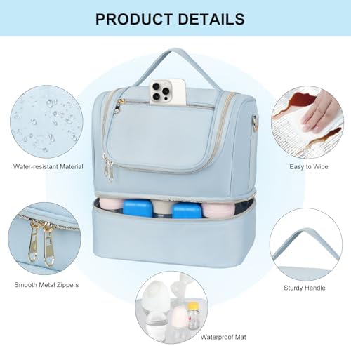 Top view of Jaffzora wearable pump carrying case for Momcozy and Elvie