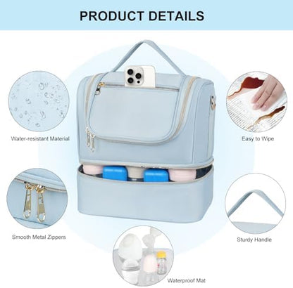 Top view of Jaffzora wearable pump carrying case for Momcozy and Elvie