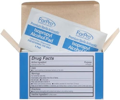 ForPro 2-ply sterile alcohol swabs for skin preparation and first aid