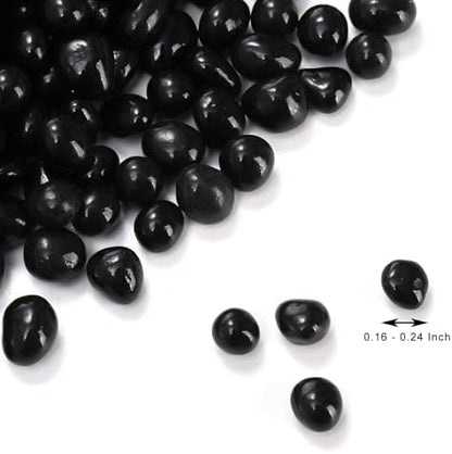 Black decorative pebbles used as succulent pot topper