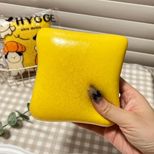 Portable generic food squishy toy being stored inside a travel bag pocket