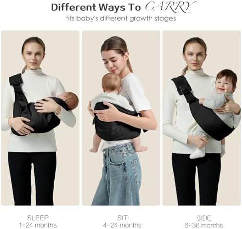 Ergonomic hip carry position using the imported MISSWISDOM sling carrier