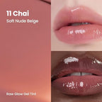 HINCE Raw Glow Lip Tint - Stain Glazed, Glossy Dewy Lip Gloss, Non Sticky & Long Wearing for Natural Glass Glow, Hydrating, Moisturizing Liquid Lipstick, Vegan, 0.13 fl.oz. (CHAI, 11) - Image 3