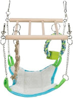 Trixie small animal suspension bridge toy ring and block