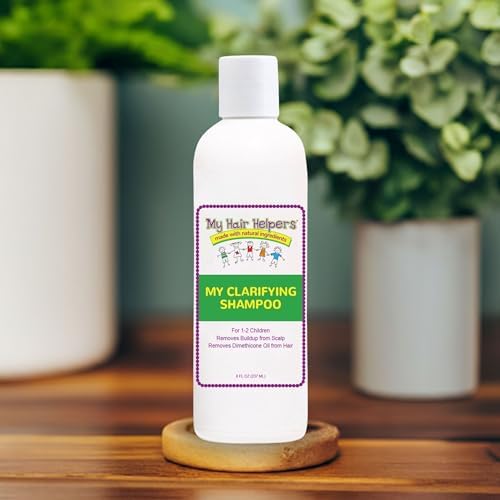 Top view of My Hair Helpers clarifying treatment bottle