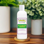 Top view of My Hair Helpers clarifying treatment bottle