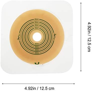 Thin profile 4.9 inch adhesive wafer for comfortable ostomy care.