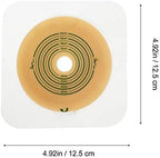 Thin profile 4.9 inch adhesive wafer for comfortable ostomy care.