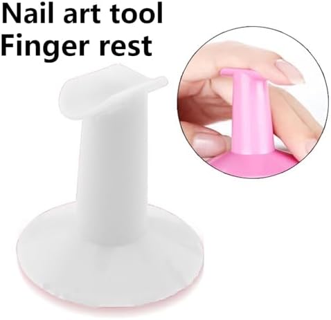 White and pink YMCLUB nail painting tool for steady finger support