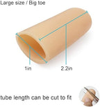 Beige silicone toe sleeves for ingrown toenail protection