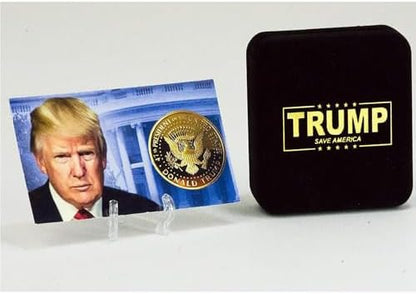 Authentic eTradewinds Donald Trump presidential coin showing reverse side design with certificate