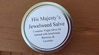 His Majesty's Jewelweed Salve open container showing the natural herbal ointment texture